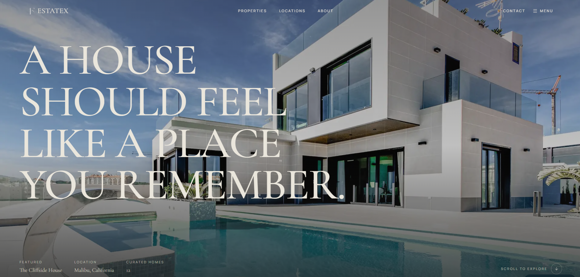 Homepage preview for this template